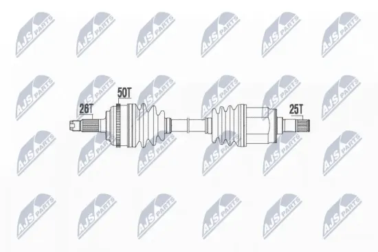 Antriebswelle Vorderachse Vorderachse rechts Vorderachse links NTY NPW-HD-031 Bild Antriebswelle Vorderachse Vorderachse rechts Vorderachse links NTY NPW-HD-031