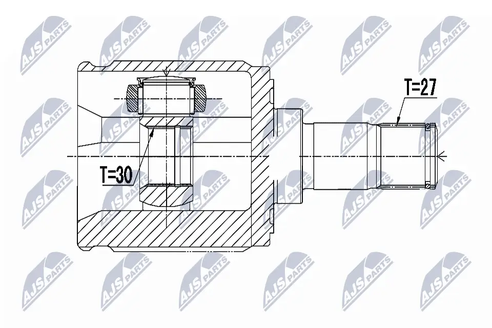 Gelenksatz, Antriebswelle getriebeseitig Vorderachse links NTY NPW-HD-049