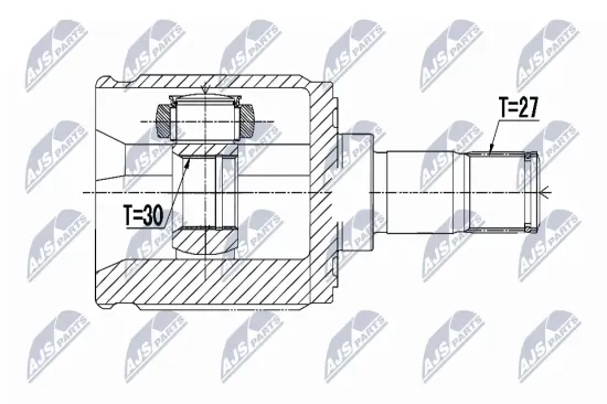 Gelenksatz, Antriebswelle getriebeseitig Vorderachse links NTY NPW-HD-049 Bild Gelenksatz, Antriebswelle getriebeseitig Vorderachse links NTY NPW-HD-049