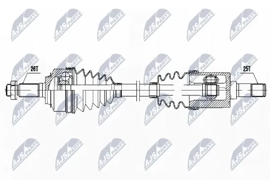 Antriebswelle Vorderachse links NTY NPW-HD-087 Bild Antriebswelle Vorderachse links NTY NPW-HD-087