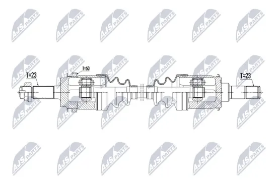 Antriebswelle Hinterachse rechts NTY NPW-HD-102 Bild Antriebswelle Hinterachse rechts NTY NPW-HD-102