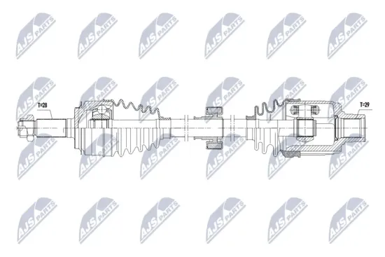 Antriebswelle Vorderachse rechts NTY NPW-HD-106 Bild Antriebswelle Vorderachse rechts NTY NPW-HD-106