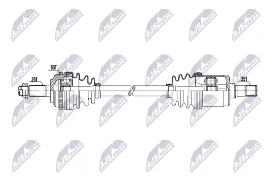 Antriebswelle Vorderachse rechts NTY NPW-HD-125 Bild Antriebswelle Vorderachse rechts NTY NPW-HD-125