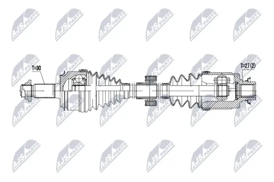 Antriebswelle Vorderachse rechts NTY NPW-HD-127 Bild Antriebswelle Vorderachse rechts NTY NPW-HD-127