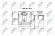 Gelenksatz, Antriebswelle Vorderachse links getriebeseitig NTY NPW-HY-506
