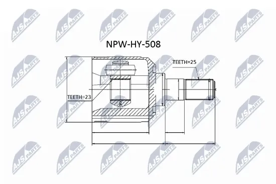 Gelenksatz, Antriebswelle getriebeseitig NTY NPW-HY-508 Bild Gelenksatz, Antriebswelle getriebeseitig NTY NPW-HY-508
