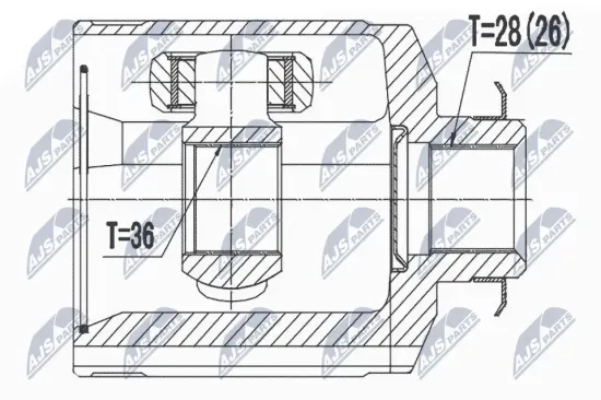 Gelenksatz, Antriebswelle getriebeseitig Vorderachse NTY NPW-HY-528 Bild Gelenksatz, Antriebswelle getriebeseitig Vorderachse NTY NPW-HY-528