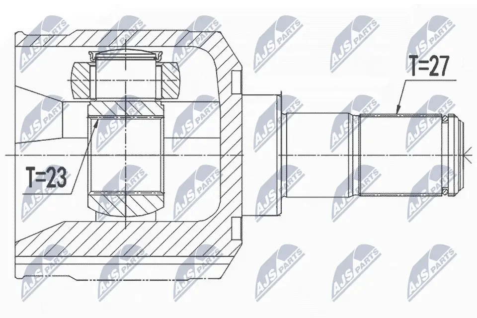 Gelenksatz, Antriebswelle getriebeseitig Hinterachse Hinterachse links Hinterachse rechts NTY NPW-HY-531