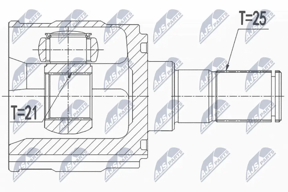 Gelenksatz, Antriebswelle Vorderachse rechts NTY NPW-HY-550