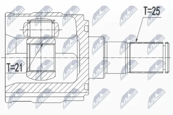 Gelenksatz, Antriebswelle Vorderachse rechts NTY NPW-HY-550 Bild Gelenksatz, Antriebswelle Vorderachse rechts NTY NPW-HY-550