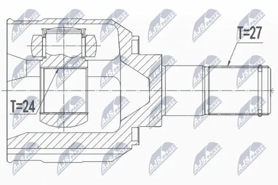Gelenksatz, Antriebswelle Vorderachse links Vorderachse rechts NTY NPW-HY-558 Bild Gelenksatz, Antriebswelle Vorderachse links Vorderachse rechts NTY NPW-HY-558