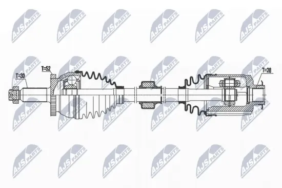 Antriebswelle Vorderachse rechts NTY NPW-HY-575 Bild Antriebswelle Vorderachse rechts NTY NPW-HY-575