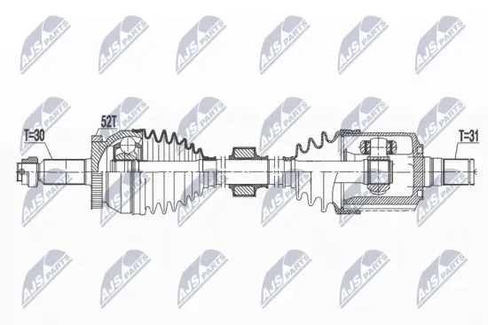Antriebswelle Vorderachse links NTY NPW-HY-581 Bild Antriebswelle Vorderachse links NTY NPW-HY-581