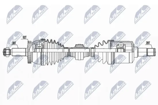 Antriebswelle Vorderachse links NTY NPW-HY-595 Bild Antriebswelle Vorderachse links NTY NPW-HY-595