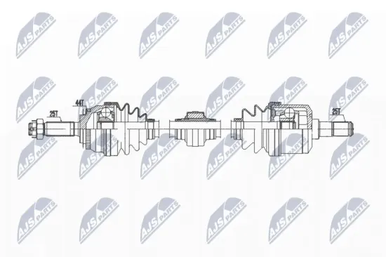 Antriebswelle Vorderachse links NTY NPW-HY-613 Bild Antriebswelle Vorderachse links NTY NPW-HY-613