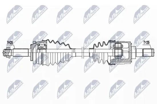 Antriebswelle Vorderachse links NTY NPW-HY-618 Bild Antriebswelle Vorderachse links NTY NPW-HY-618