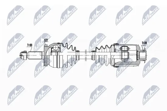 Antriebswelle Vorderachse rechts NTY NPW-HY-626 Bild Antriebswelle Vorderachse rechts NTY NPW-HY-626