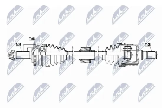Antriebswelle Vorderachse rechts NTY NPW-HY-627 Bild Antriebswelle Vorderachse rechts NTY NPW-HY-627