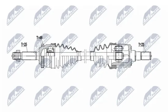 Antriebswelle Vorderachse links NTY NPW-HY-629 Bild Antriebswelle Vorderachse links NTY NPW-HY-629