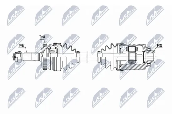 Antriebswelle Vorderachse rechts NTY NPW-HY-630 Bild Antriebswelle Vorderachse rechts NTY NPW-HY-630