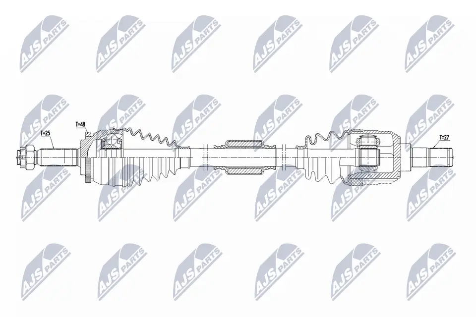 Gelenksatz, Antriebswelle Vorderachse rechts NTY NPW-ME-081