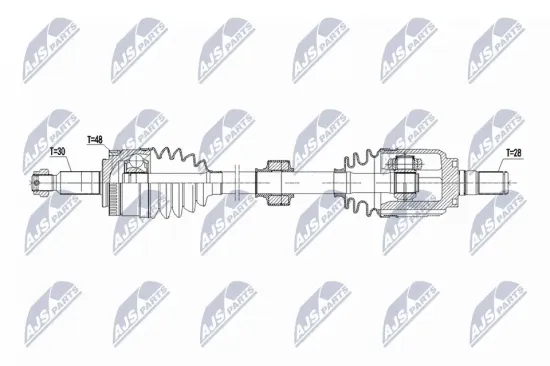 Antriebswelle Vorderachse links NTY NPW-HY-637 Bild Antriebswelle Vorderachse links NTY NPW-HY-637