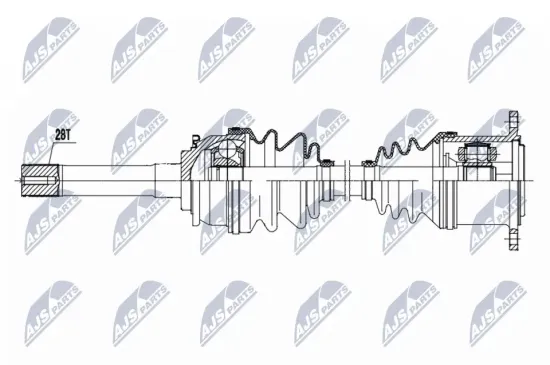 Antriebswelle Vorderachse rechts NTY NPW-HY-640 Bild Antriebswelle Vorderachse rechts NTY NPW-HY-640