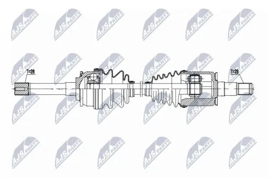 Antriebswelle Vorderachse links NTY NPW-HY-641 Bild Antriebswelle Vorderachse links NTY NPW-HY-641