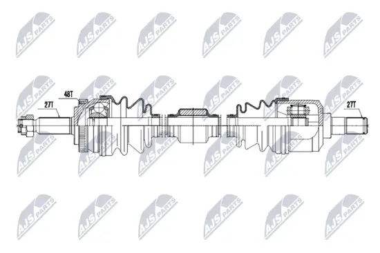 Antriebswelle Vorderachse rechts NTY NPW-HY-648 Bild Antriebswelle Vorderachse rechts NTY NPW-HY-648