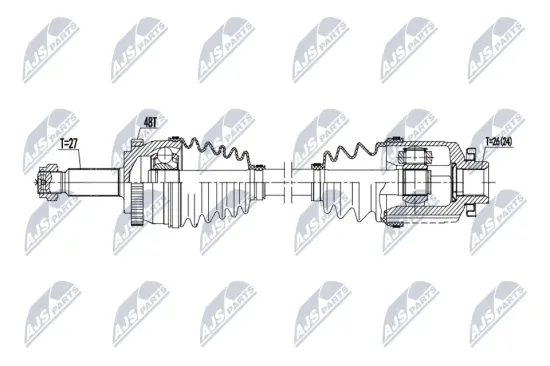 Antriebswelle Vorderachse rechts NTY NPW-HY-652 Bild Antriebswelle Vorderachse rechts NTY NPW-HY-652