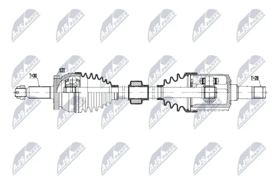 Antriebswelle Vorderachse links NTY NPW-HY-668 Bild Antriebswelle Vorderachse links NTY NPW-HY-668