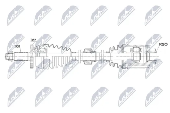 Antriebswelle Vorderachse rechts NTY NPW-HY-676 Bild Antriebswelle Vorderachse rechts NTY NPW-HY-676