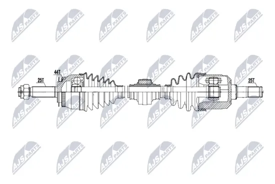 Antriebswelle Vorderachse links NTY NPW-HY-680 Bild Antriebswelle Vorderachse links NTY NPW-HY-680