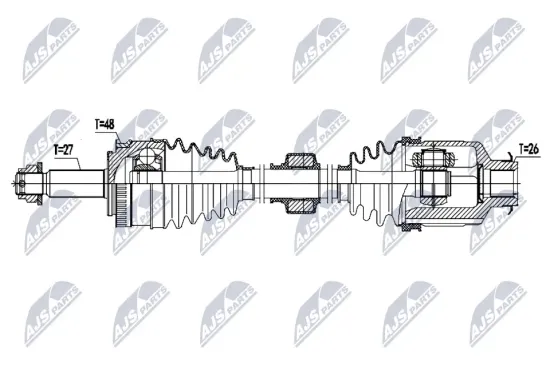 Antriebswelle Vorderachse rechts NTY NPW-HY-691 Bild Antriebswelle Vorderachse rechts NTY NPW-HY-691