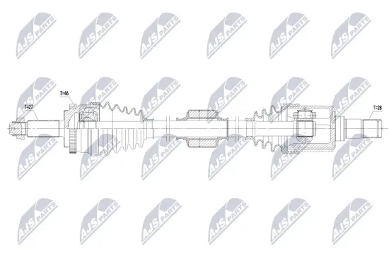 Antriebswelle Vorderachse rechts NTY NPW-HY-693 Bild Antriebswelle Vorderachse rechts NTY NPW-HY-693