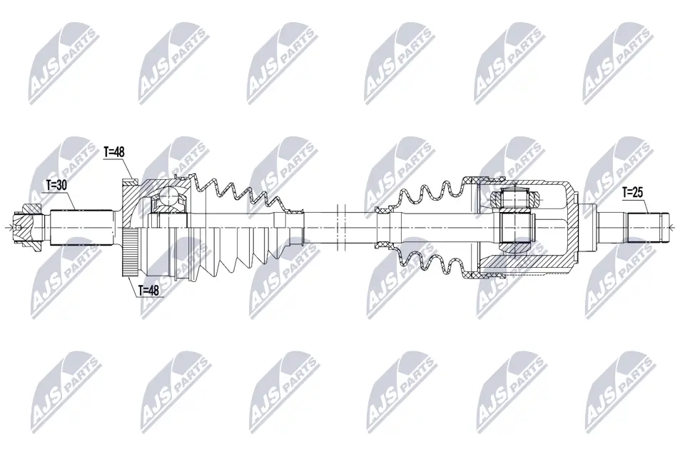 Antriebswelle Vorderachse links NTY NPW-HY-696