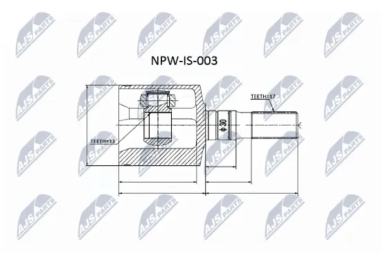 Gelenksatz, Antriebswelle links NTY NPW-IS-003 Bild Gelenksatz, Antriebswelle links NTY NPW-IS-003