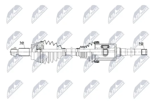 Antriebswelle Vorderachse rechts NTY NPW-JG-010 Bild Antriebswelle Vorderachse rechts NTY NPW-JG-010
