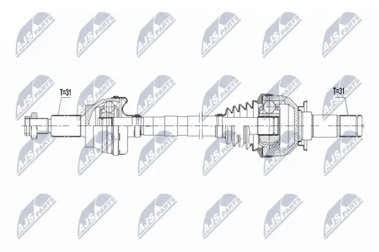 Antriebswelle Hinterachse rechts NTY NPW-JG-020 Bild Antriebswelle Hinterachse rechts NTY NPW-JG-020
