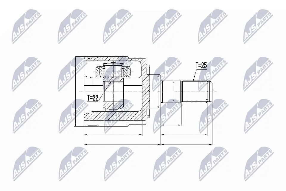Gelenksatz, Antriebswelle Vorderachse links NTY NPW-KA-314