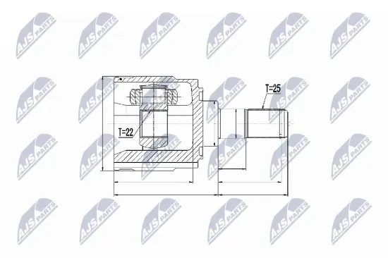 Gelenksatz, Antriebswelle Vorderachse links NTY NPW-KA-314 Bild Gelenksatz, Antriebswelle Vorderachse links NTY NPW-KA-314