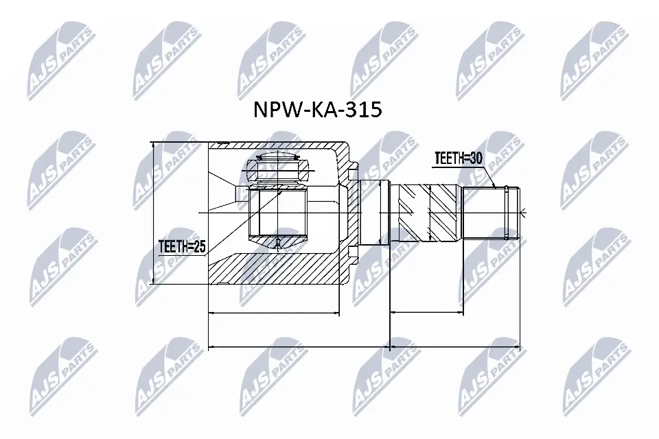 Gelenksatz, Antriebswelle getriebeseitig NTY NPW-KA-315