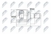 Gelenksatz, Antriebswelle Vorderachse getriebeseitig NTY NPW-KA-318