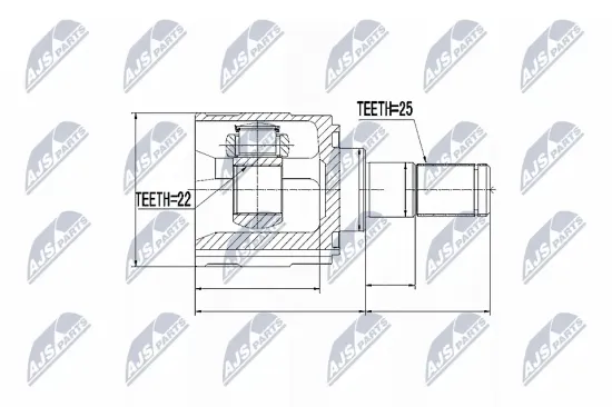 Gelenksatz, Antriebswelle Vorderachse getriebeseitig NTY NPW-KA-318 Bild Gelenksatz, Antriebswelle Vorderachse getriebeseitig NTY NPW-KA-318