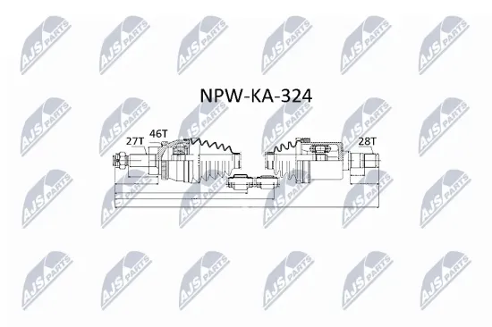 Antriebswelle Vorderachse rechts NTY NPW-KA-324 Bild Antriebswelle Vorderachse rechts NTY NPW-KA-324