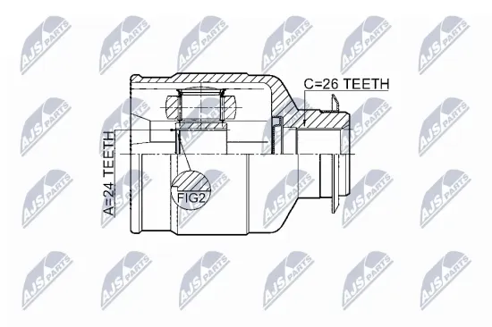 Gelenksatz, Antriebswelle Vorderachse rechts getriebeseitig NTY NPW-KA-337 Bild Gelenksatz, Antriebswelle Vorderachse rechts getriebeseitig NTY NPW-KA-337