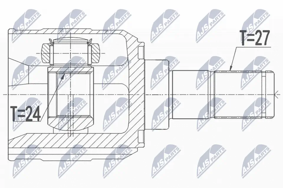 Gelenksatz, Antriebswelle Vorderachse Vorderachse links Vorderachse rechts NTY NPW-KA-365