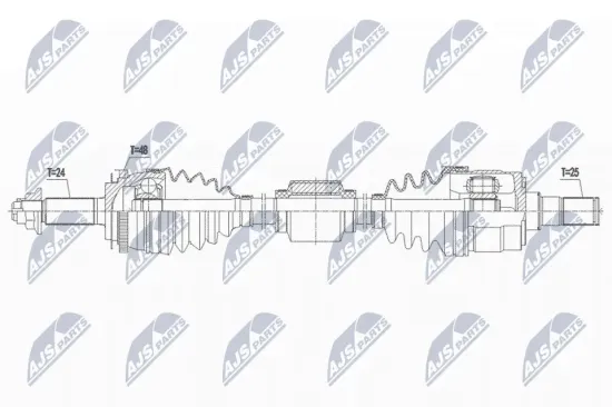 Antriebswelle Vorderachse rechts NTY NPW-KA-376 Bild Antriebswelle Vorderachse rechts NTY NPW-KA-376