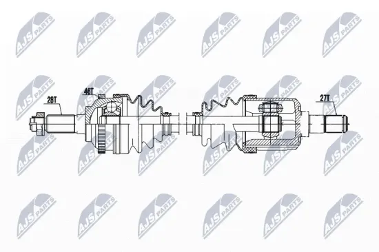 Antriebswelle Vorderachse links NTY NPW-KA-386 Bild Antriebswelle Vorderachse links NTY NPW-KA-386