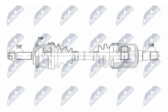 Antriebswelle Vorderachse rechts NTY NPW-KA-415 Bild Antriebswelle Vorderachse rechts NTY NPW-KA-415